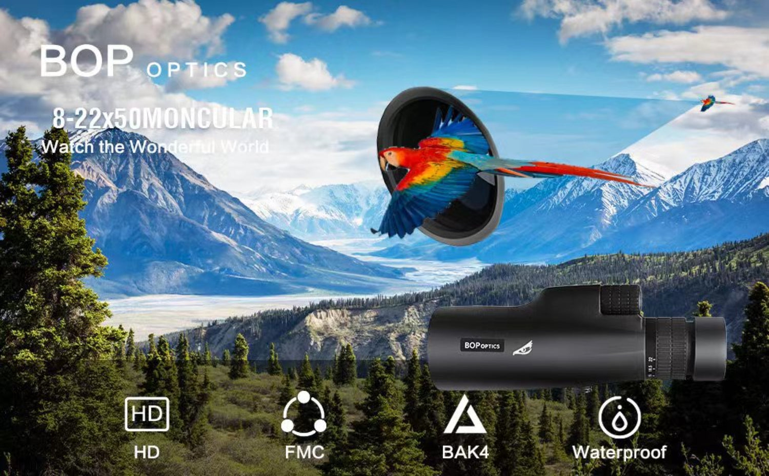 Waterproof HD Monoculars for Adults High Powered