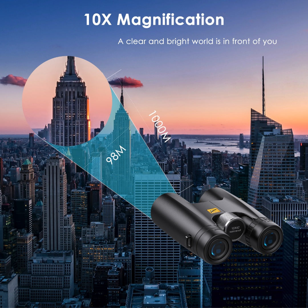10x42 Binoculars for City Viewing and Star Gazing