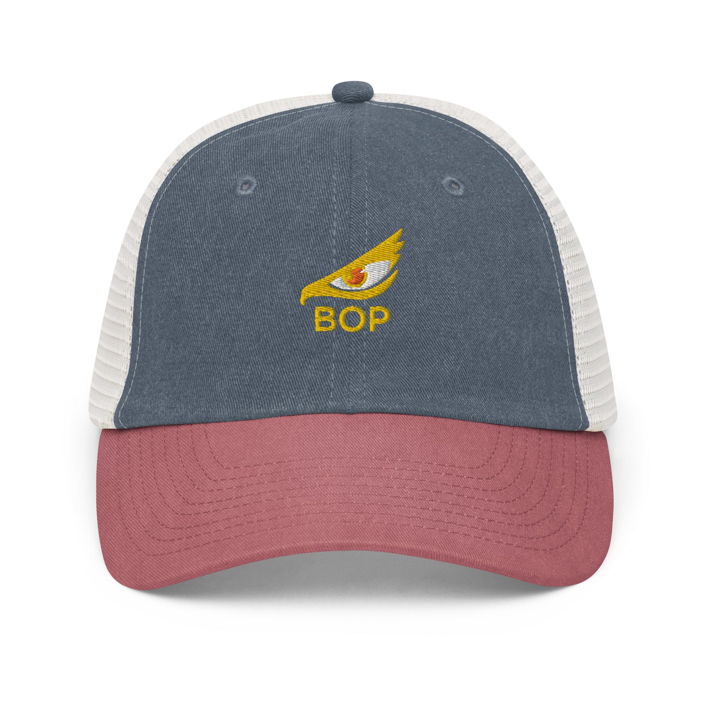 BOP Trucker Hat with Gold Eagle Eye