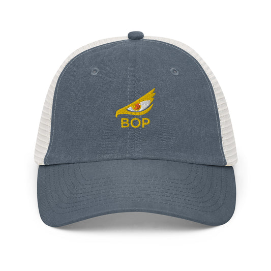 BOP Trucker Hat with Gold Eagle Eye