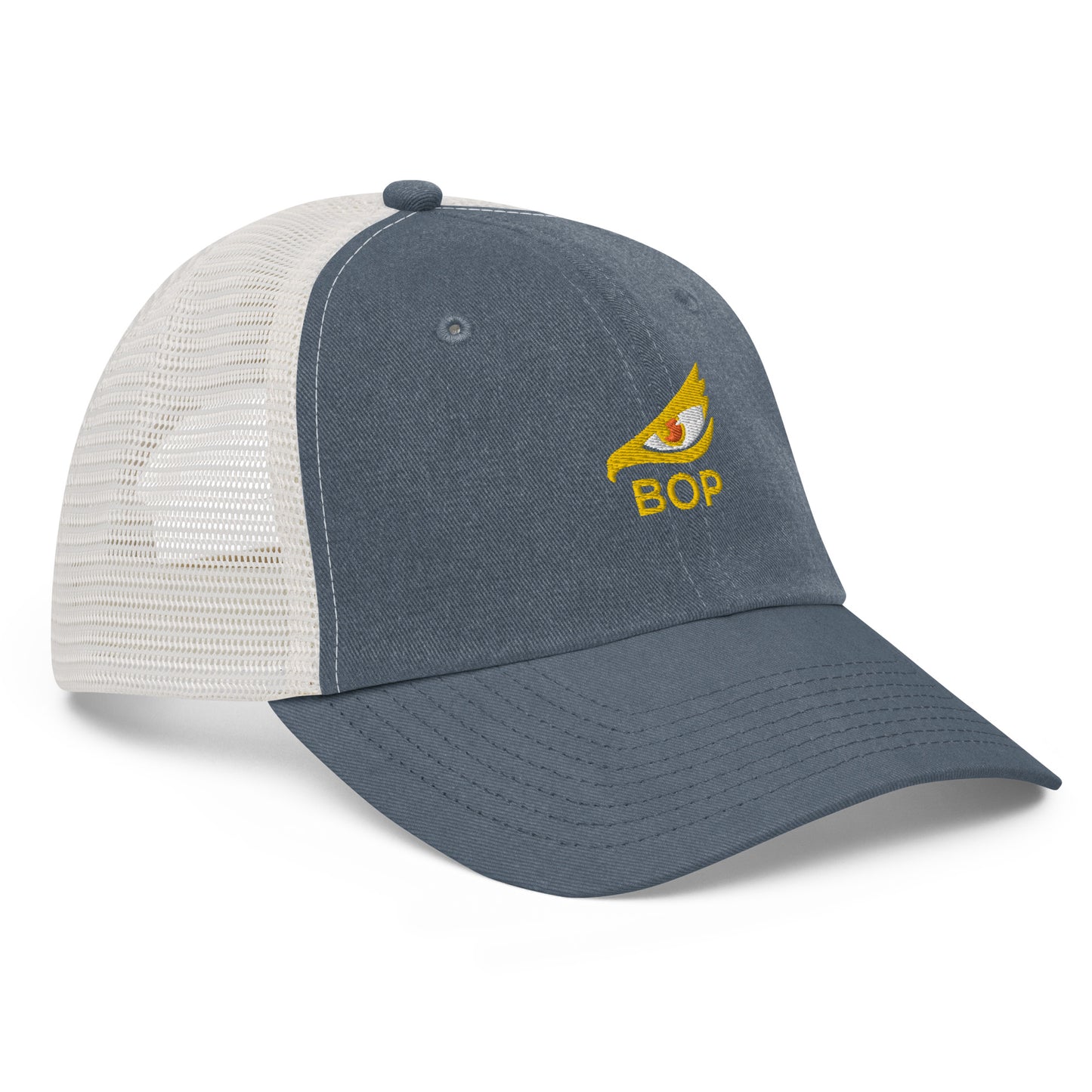 BOP Trucker Hat with Gold Eagle Eye