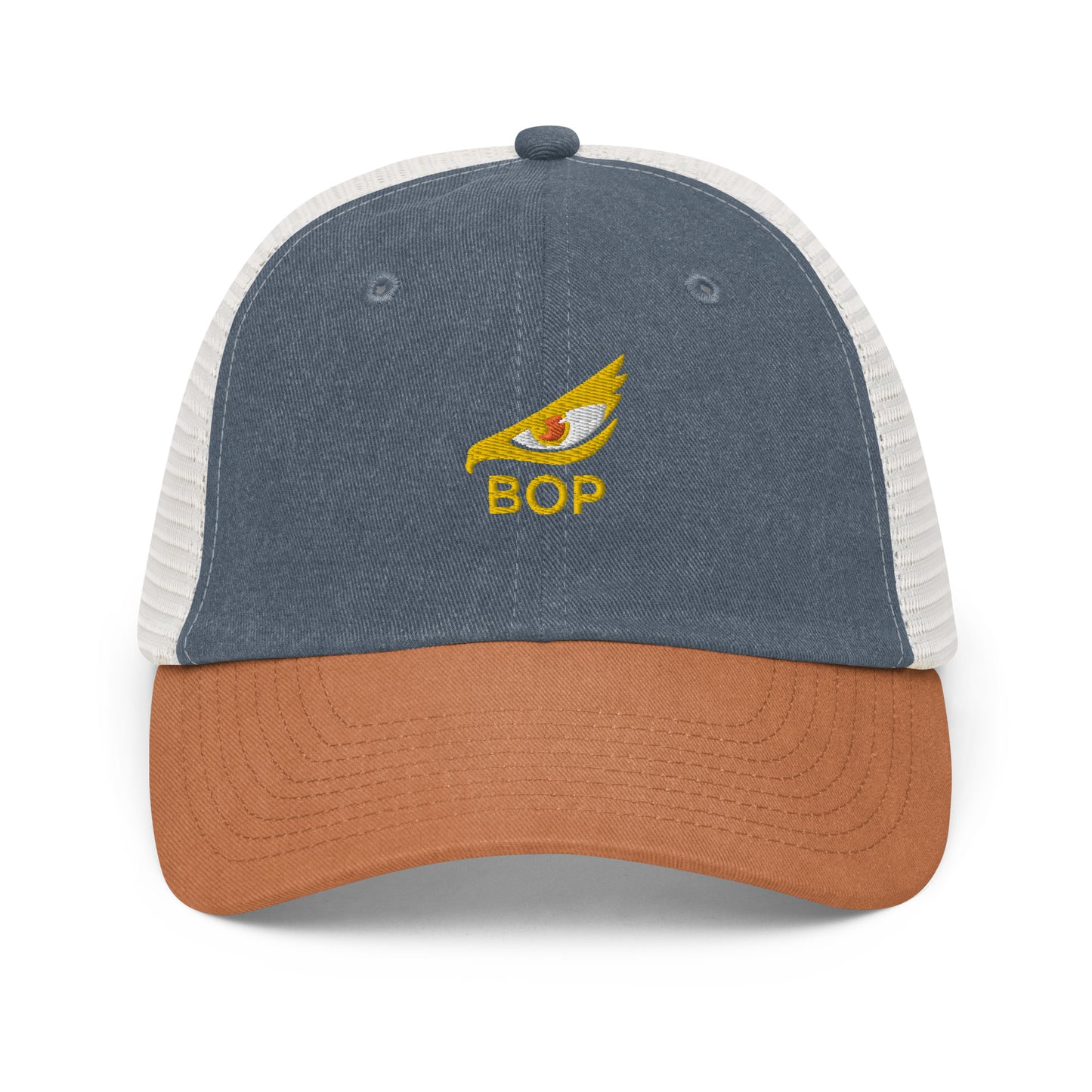 BOP Trucker Hat with Gold Eagle Eye