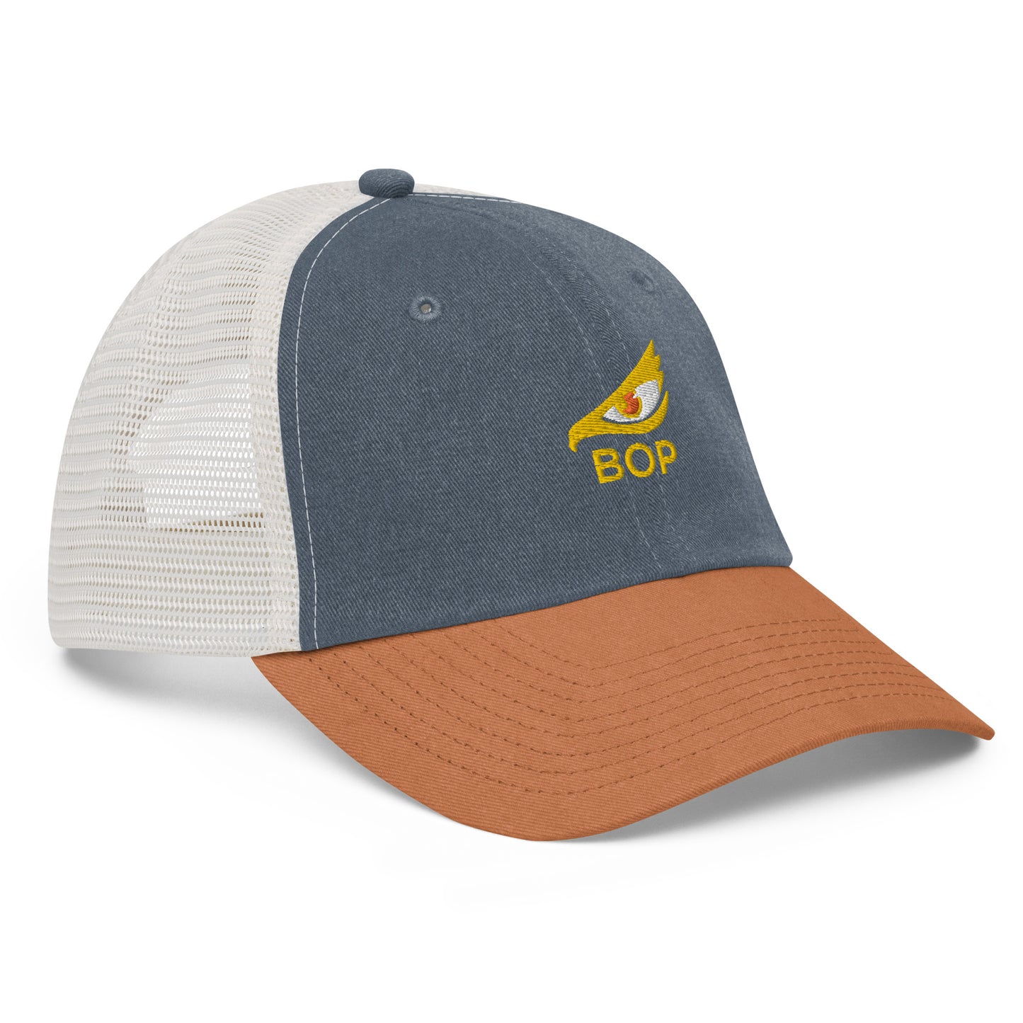 BOP Trucker Hat with Gold Eagle Eye