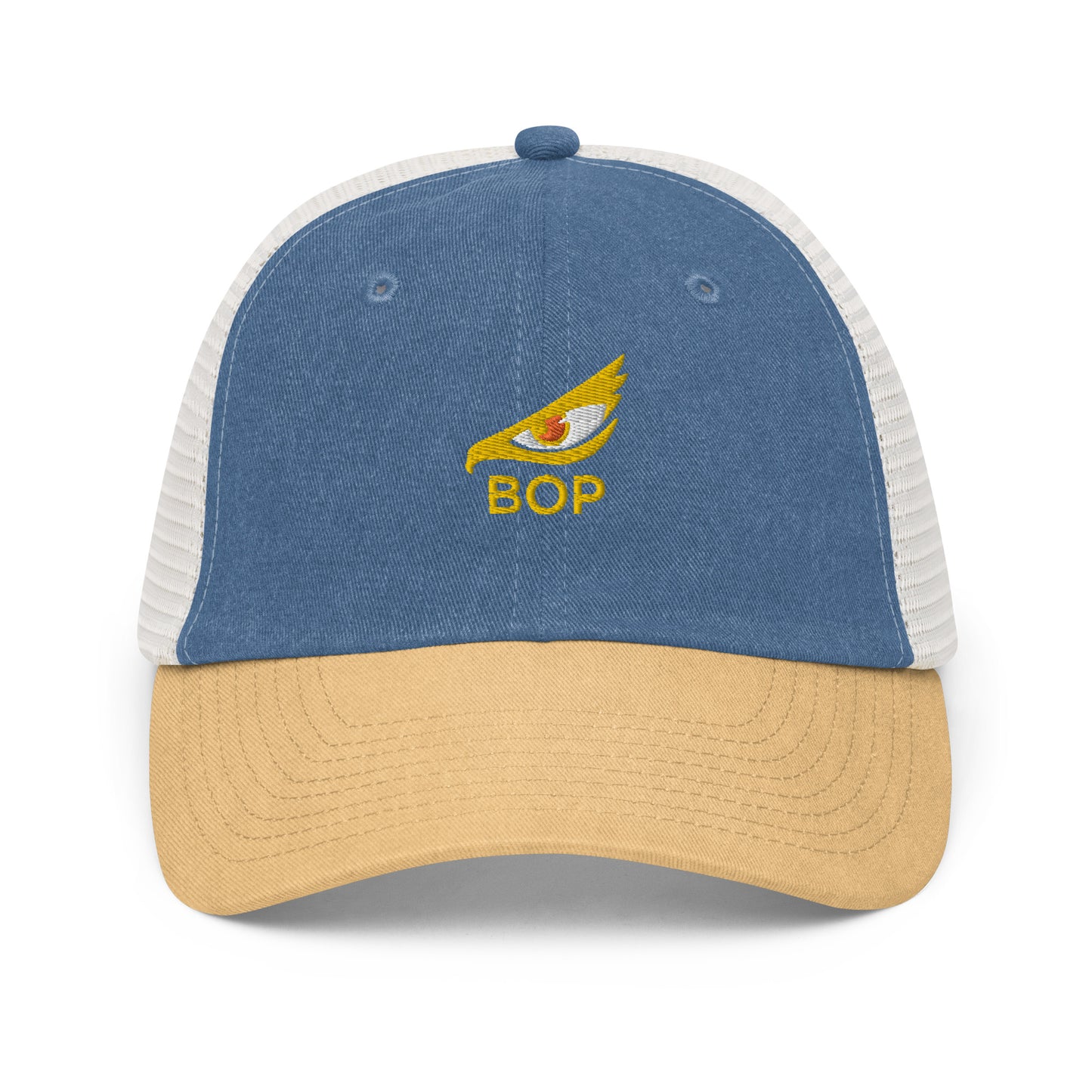 BOP Trucker Hat with Gold Eagle Eye