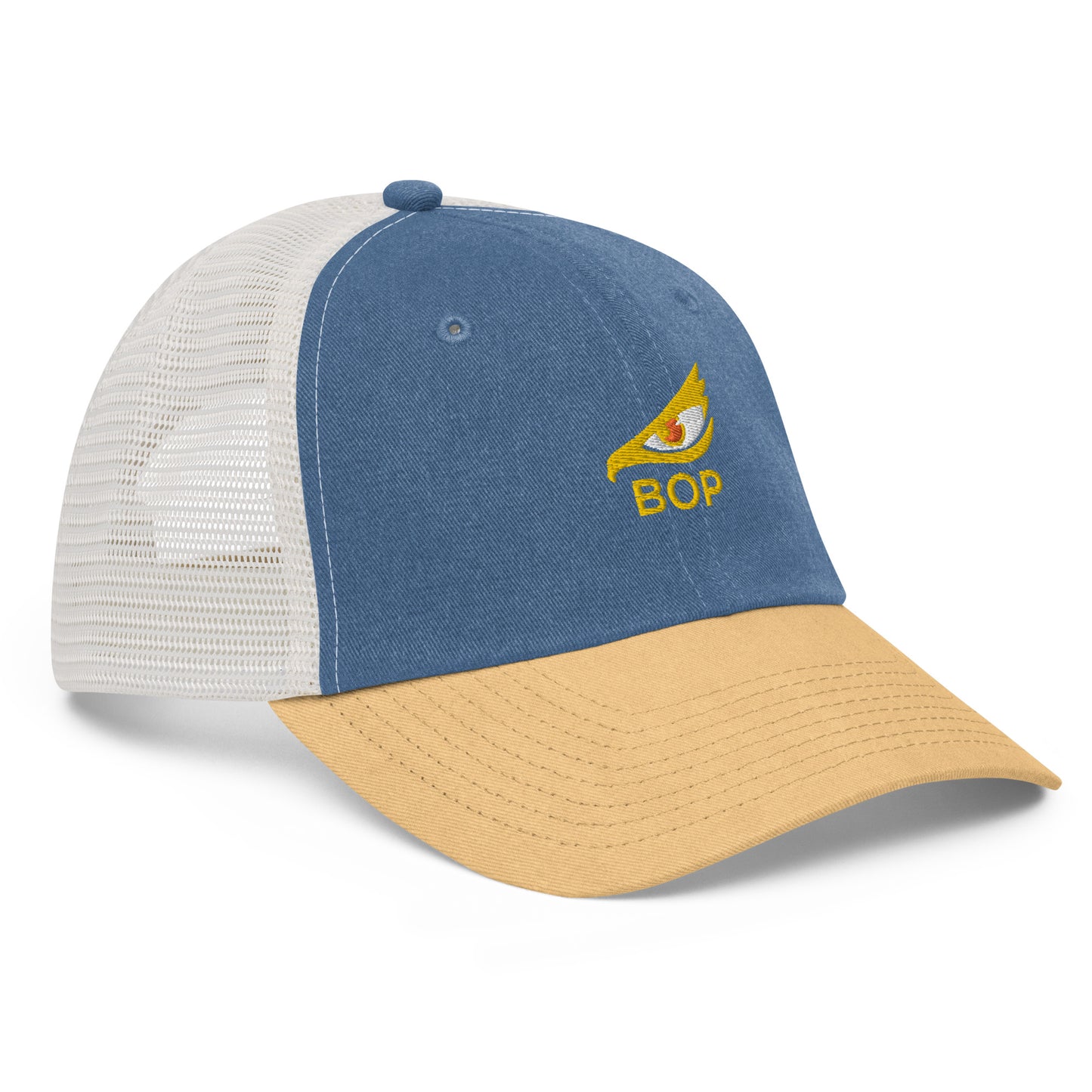 BOP Trucker Hat with Gold Eagle Eye